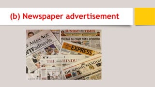 (b) Newspaper advertisement
 