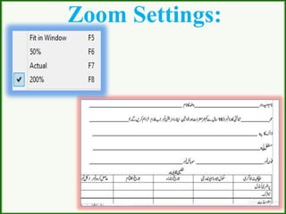 Zoom Settings:
 