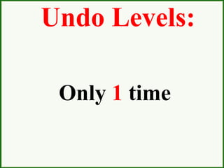 Undo Levels:
Only 1 time
 