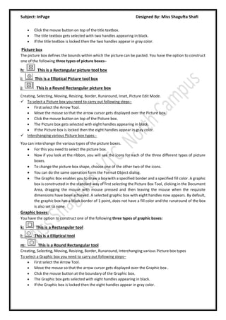 Inpage Software Assignment InPage Shortcut Keys & Concise Guide.pdf