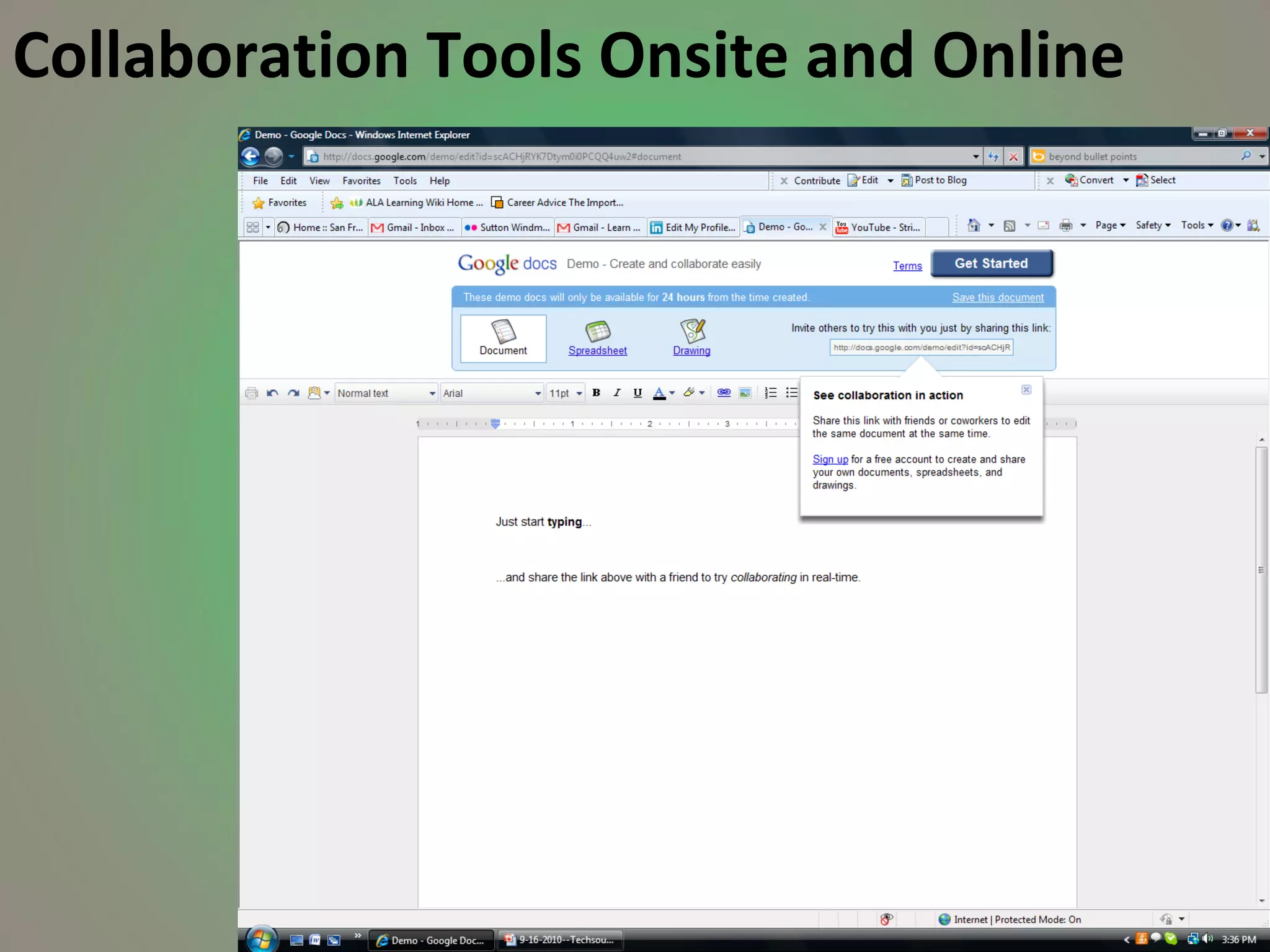 Collaboration Tools Onsite and Online  