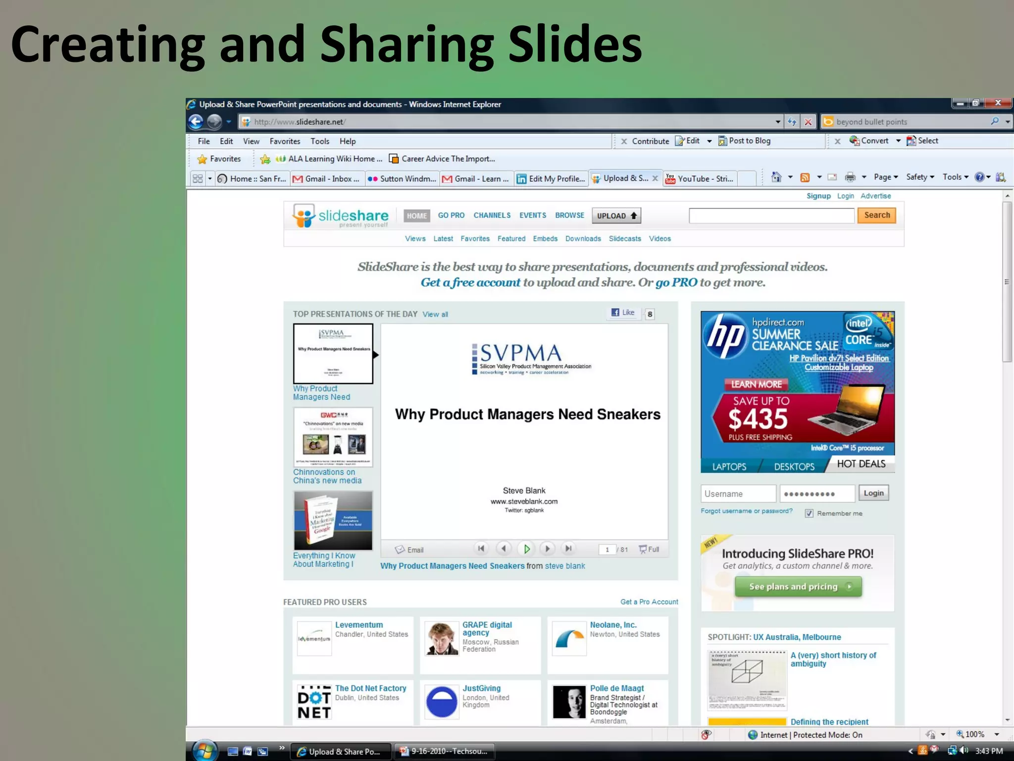 Creating and Sharing Slides 
