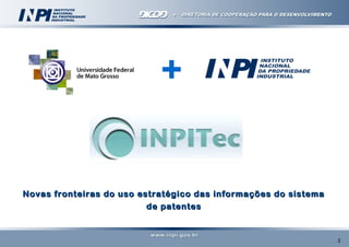 +

Novas fronteiras do uso estratégico das informações do sistema
de patentes

2

 