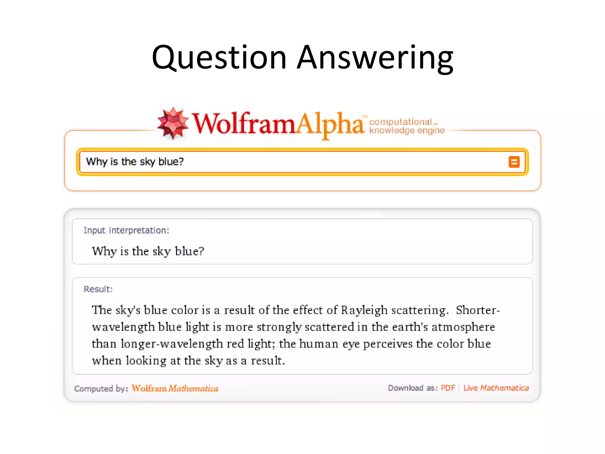 Question Answering