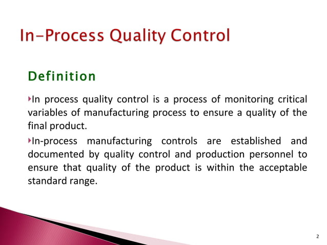 Inprocess quality control tests for biological products | PPT
