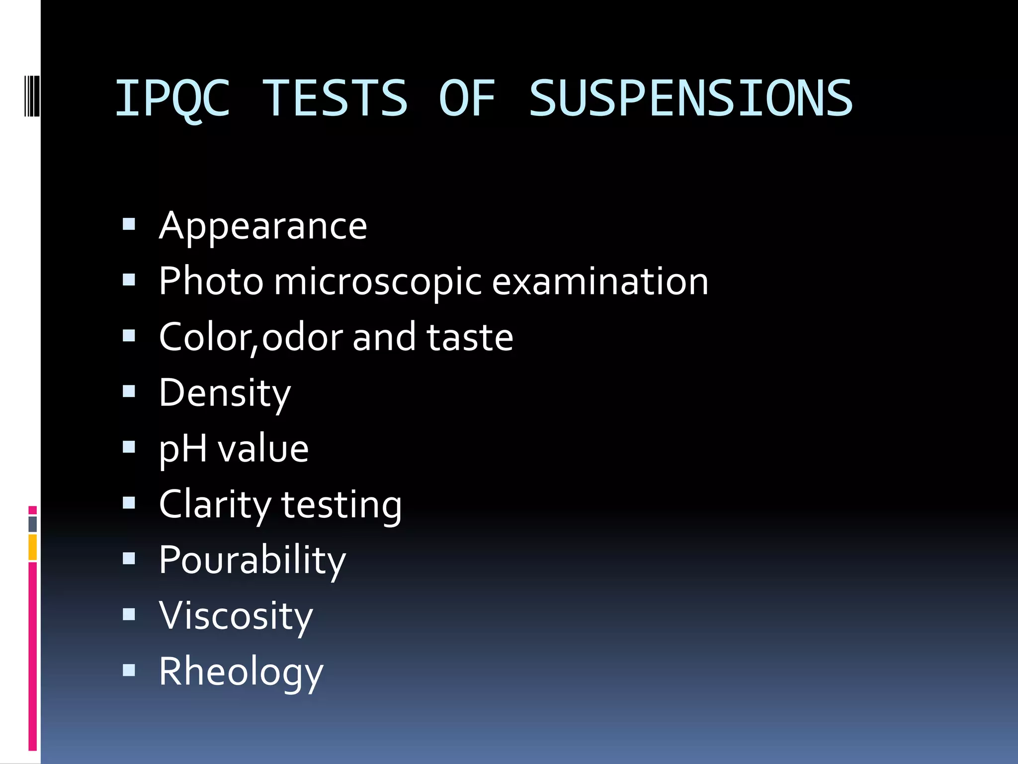 In process quality control of suspensions and emulsions | PPTX