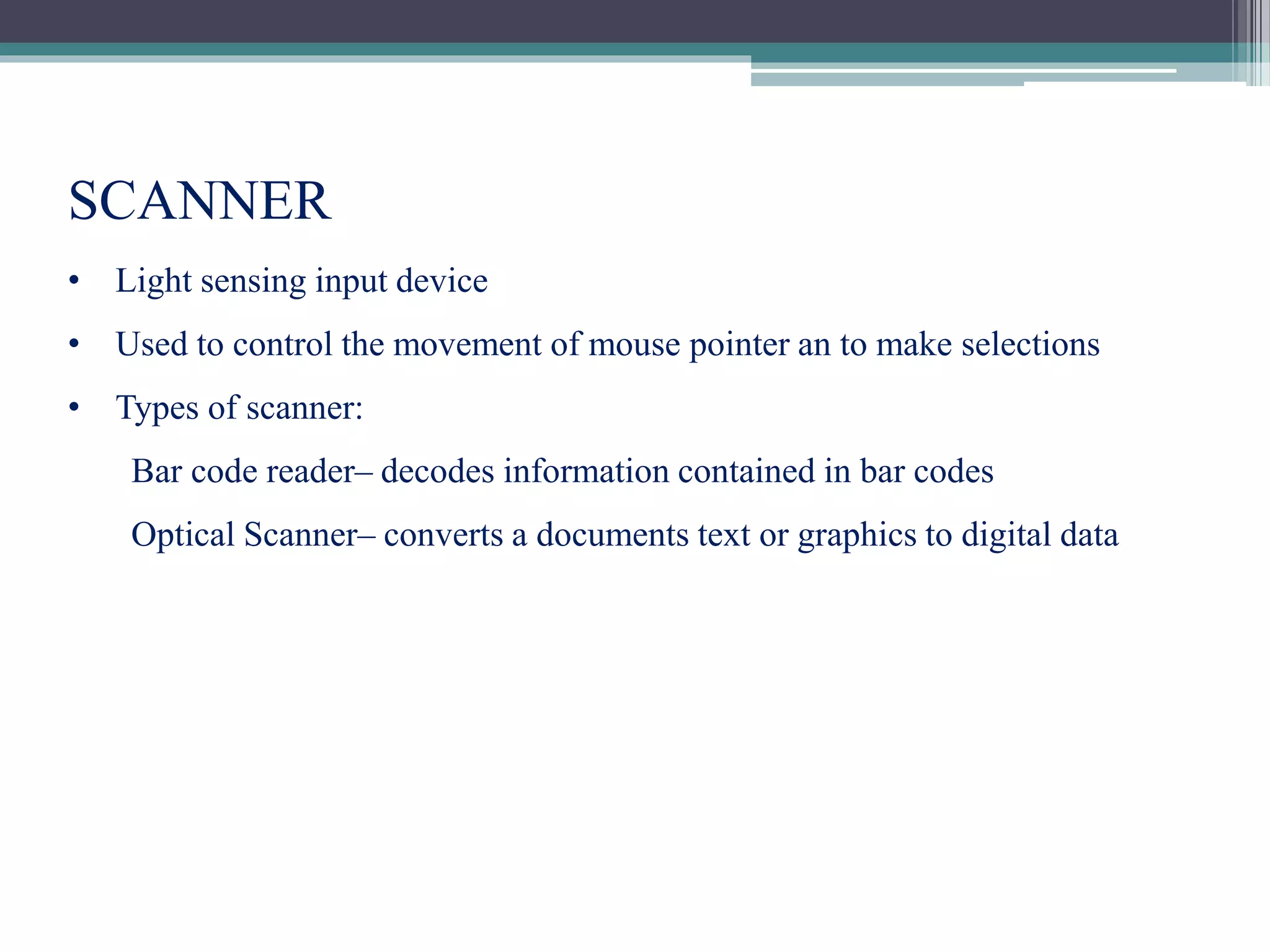 INPUT,OUTPUT AND STORAGE DEVICES | PPTX