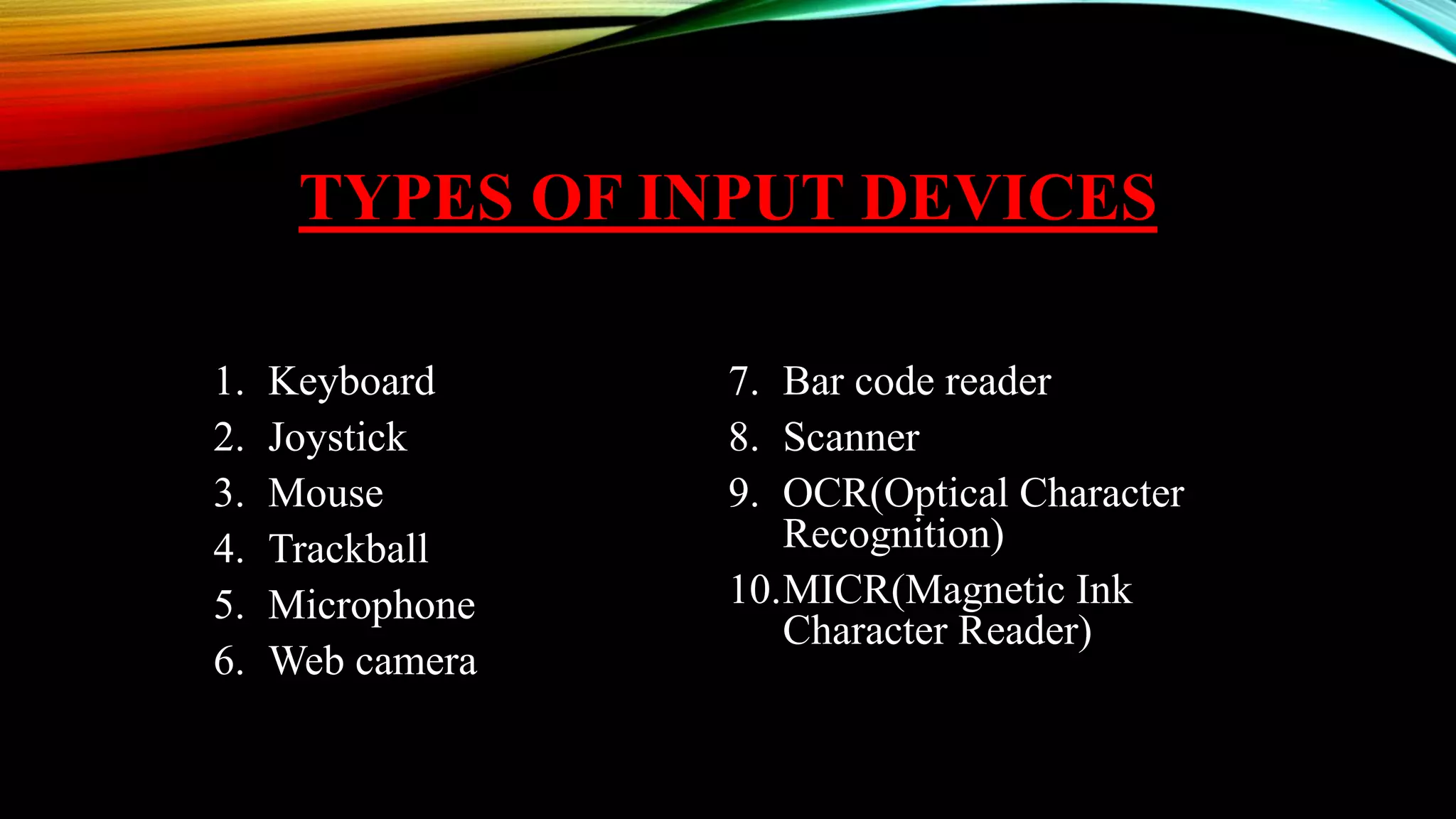 Input device | PPTX | Computer Peripherals | Computing