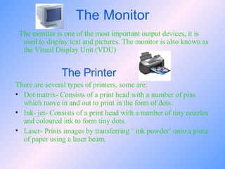 Input and Output Devices. | PPT