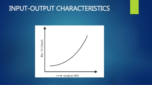 Input output , heat rate characteristics and Incremental cost