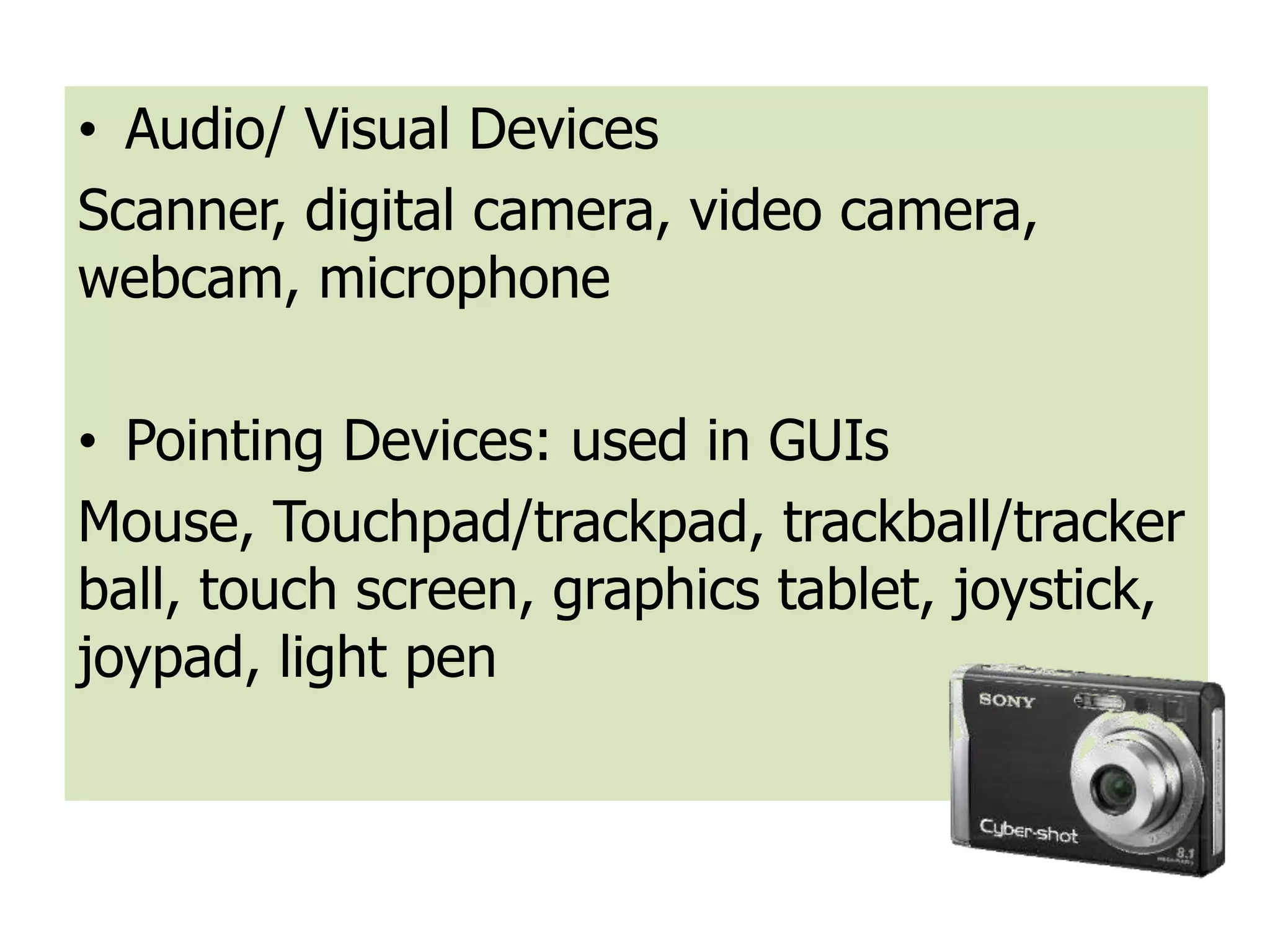 Input and output device(1) | PPTX | Computer Peripherals | Computing