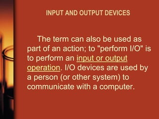 Input and output devices | PDF
