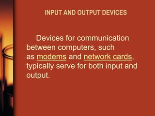 Input and output devices | PDF