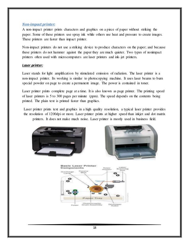 difference between impact and non impact printers with examples