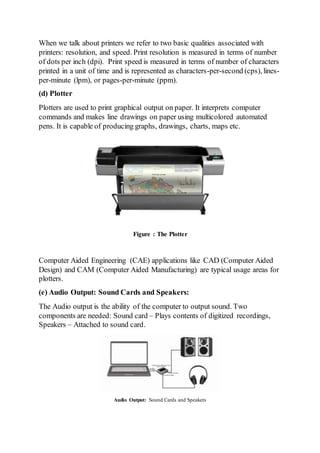 Output Devices Of Computer Plotter