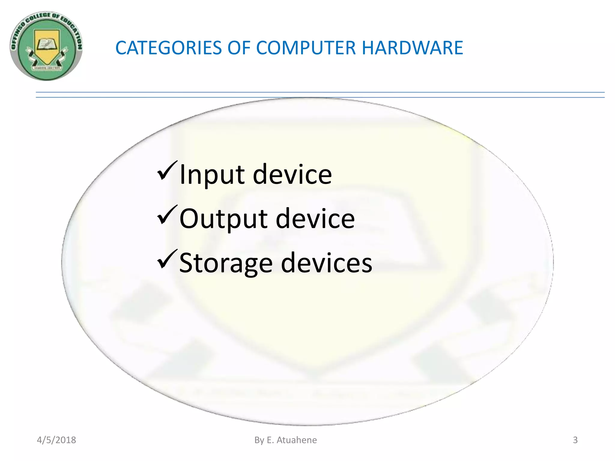 Input, Output and Storage Devices | PPTX