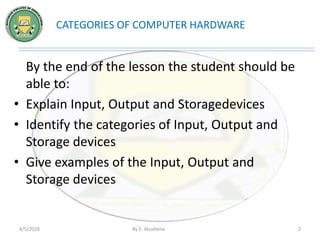 Input, Output and Storage Devices | PPTX