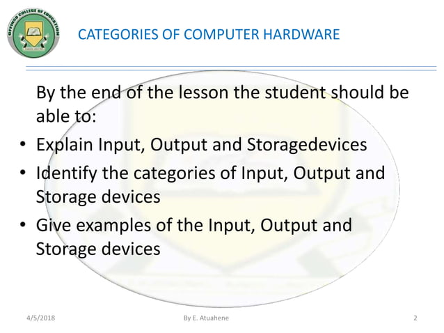 Input, Output and Storage Devices | PPTX