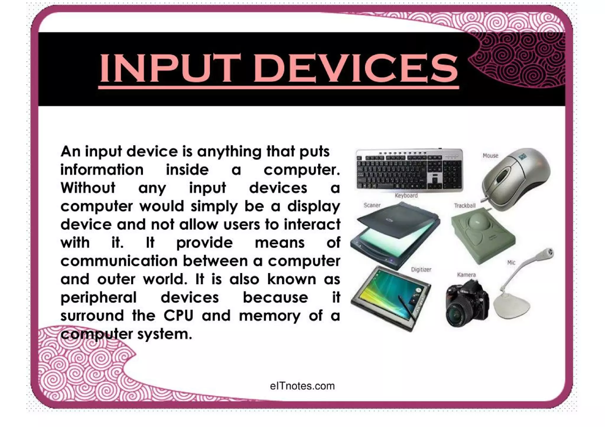 INPUT AND OUTPUT DEVICES | PDF