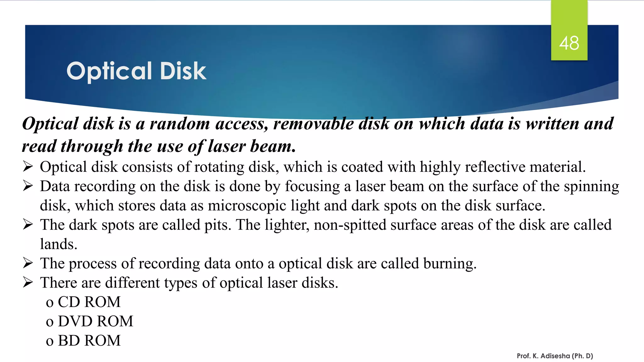 Input,Output and Memory devices ppt | PDF | Data Storage and ...