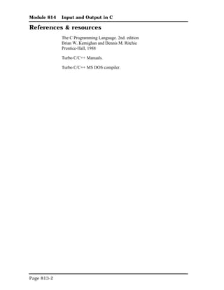 Input and output in c | PDF