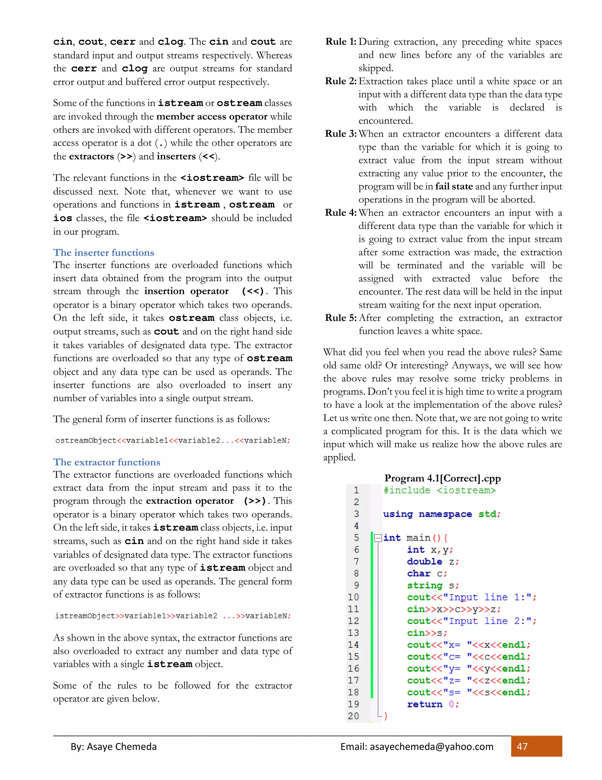 Input and output in c++ | PDF