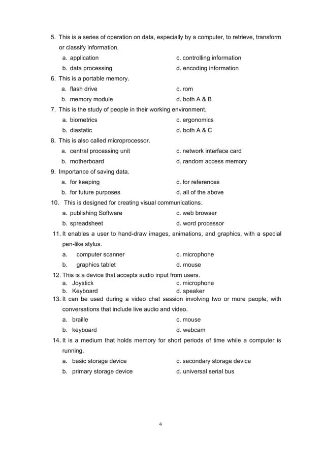 Input data into computer pdf
