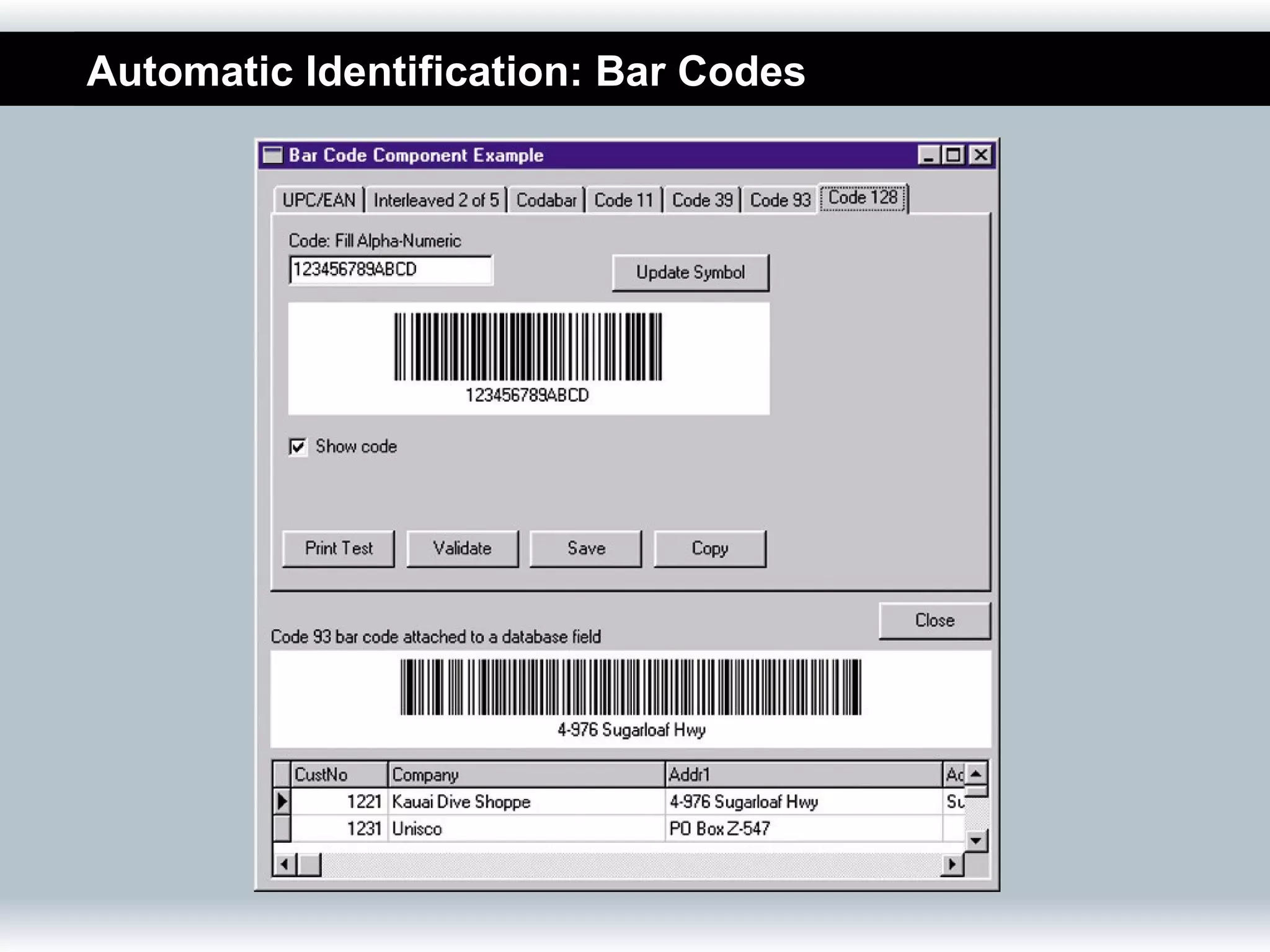 Automatic Identification: Bar Codes
 