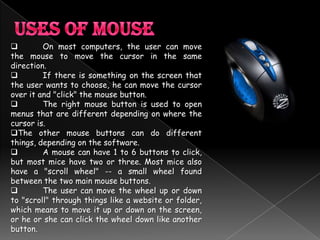 Mouse Click Inputs Input Devices | PPTX
