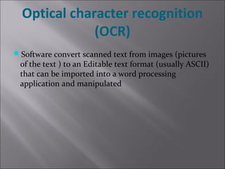 Input Devic Ocr Input devices | PPT