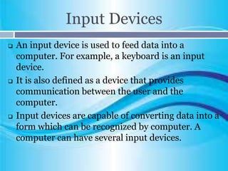 Input devices | PPT