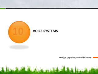 VOICE SYSTEMS
Design, organize, and collaborate
 