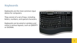 Input Devices of computer system Keyboard mouse printer | PPTX