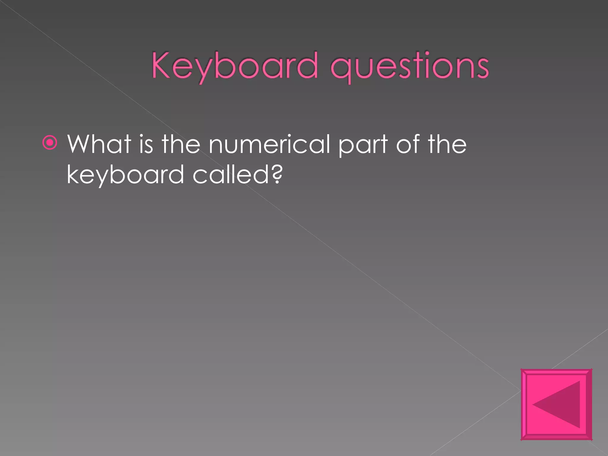 What is the numerical part of the keyboard called? 