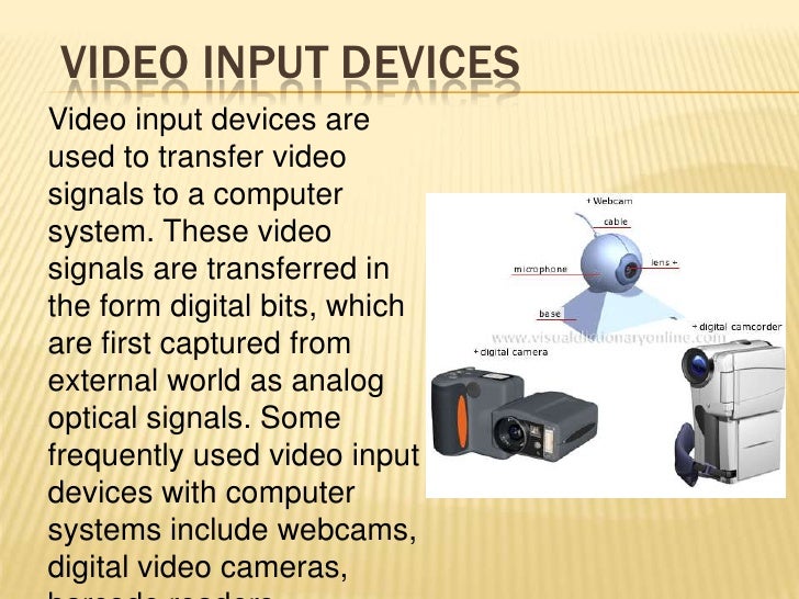 Input devices showing their features