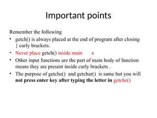 Concept of Input Functions In C Language | PPT