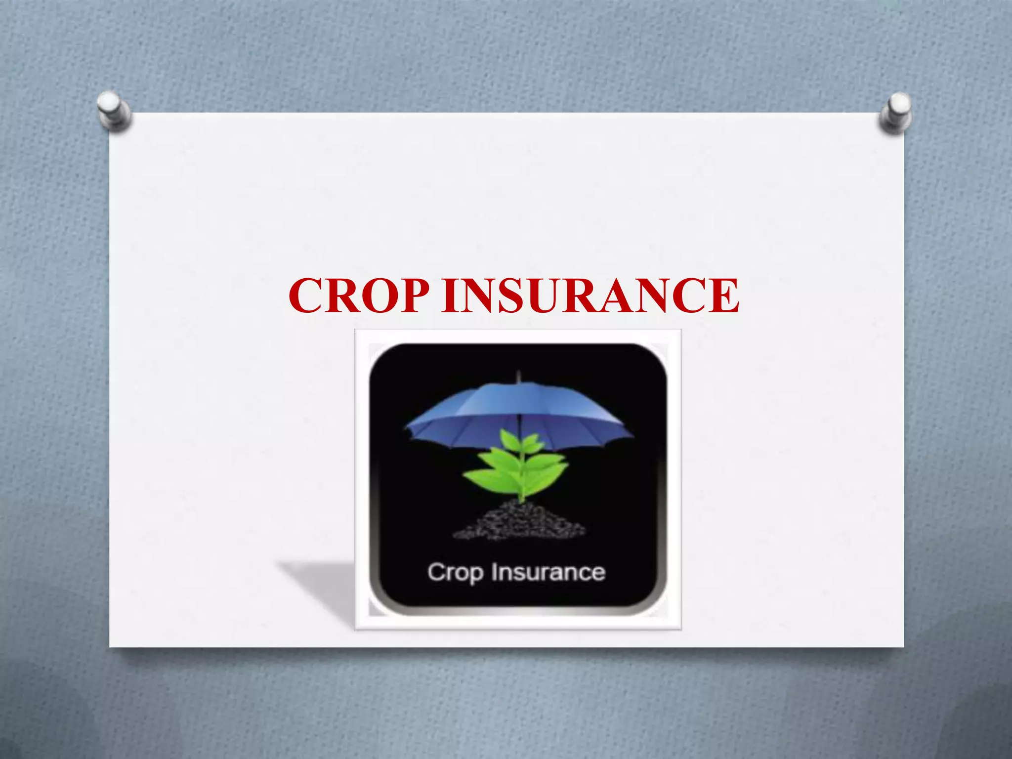 CROP INSURANCE
 
