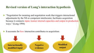 Input and Interaction in second language learning | PPTX