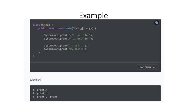 Input Output statments in Java. Input and Output statements used in ...