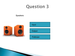 Input
Output
Politician
Speakers
 