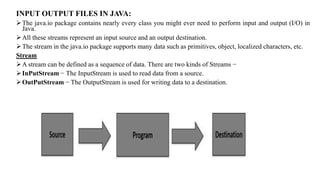 Input output files in java | PPTX