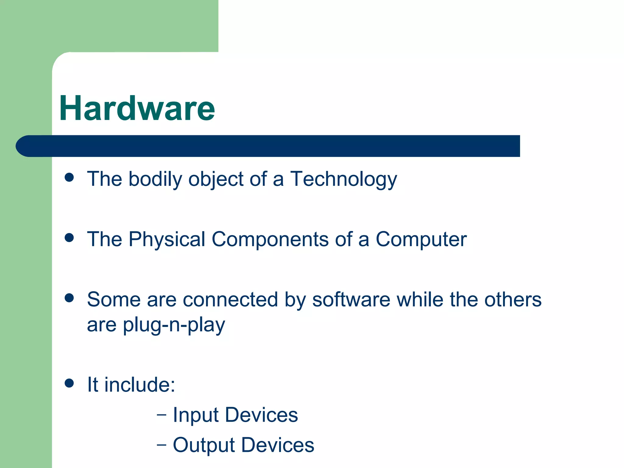 Input output hardware | PPT | Computer Peripherals | Computing