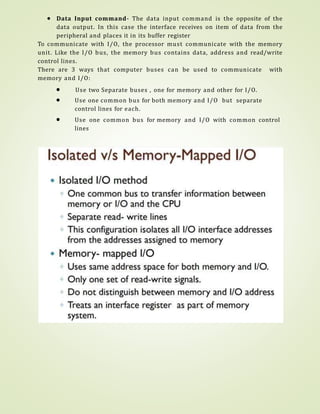 Input - Output Organization and I/O Interface | PPTX | Computer ...
