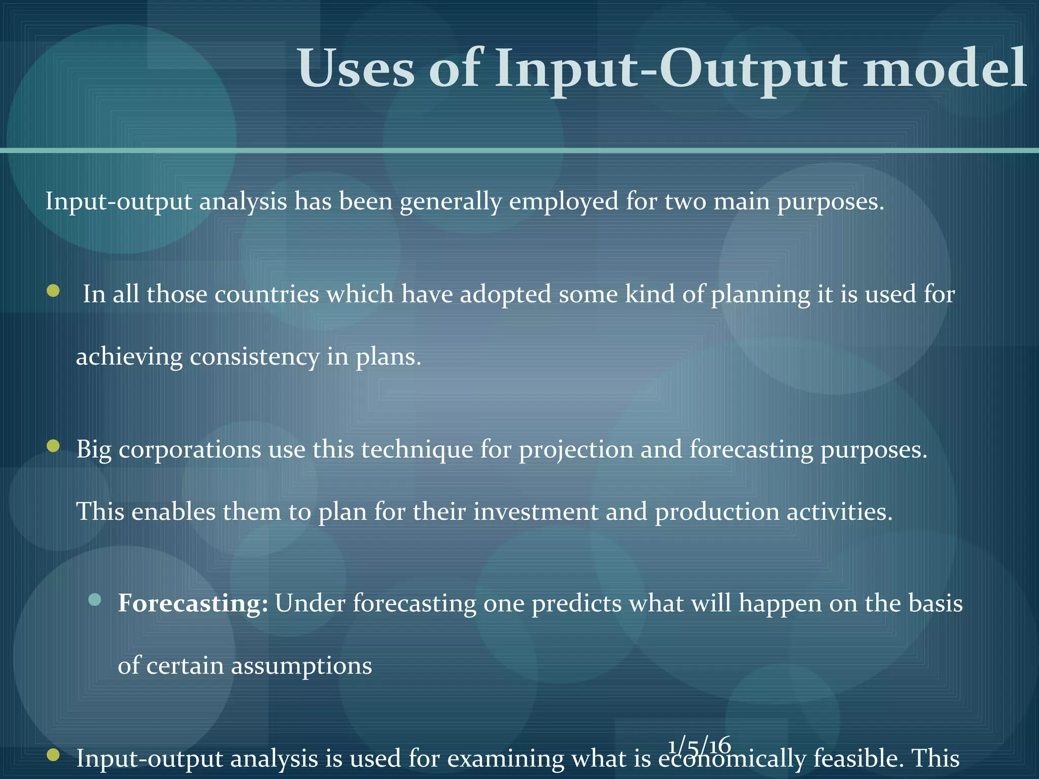 Input – output model of economic development | PPT