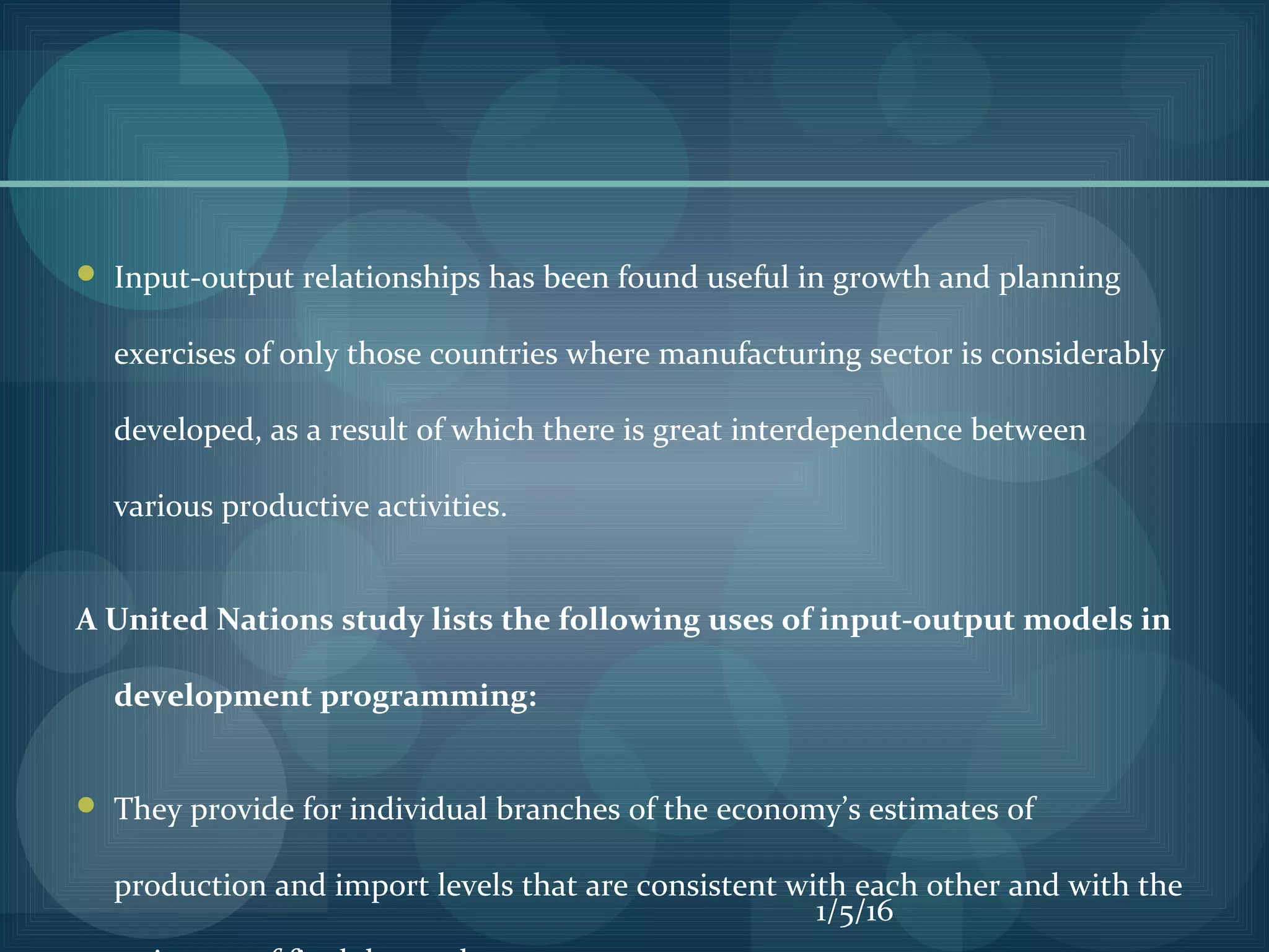 Input – output model of economic development | PPT