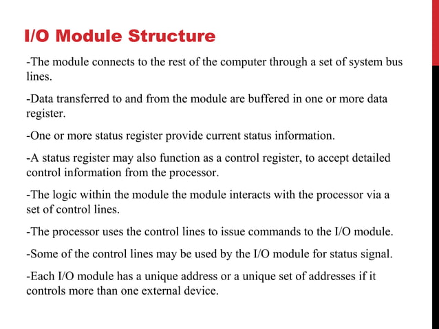 Input output module | PPT | Computer Peripherals | Computing