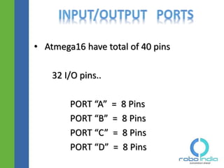 Input Output programming in AVR microcontroller | PPTX