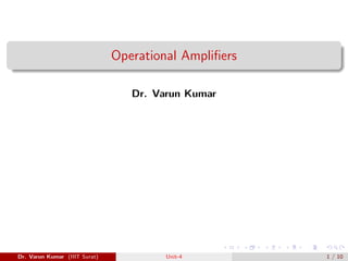 Operational Amplifiers
Dr. Varun Kumar
Dr. Varun Kumar (IIIT Surat) Unit-4 1 / 10
 