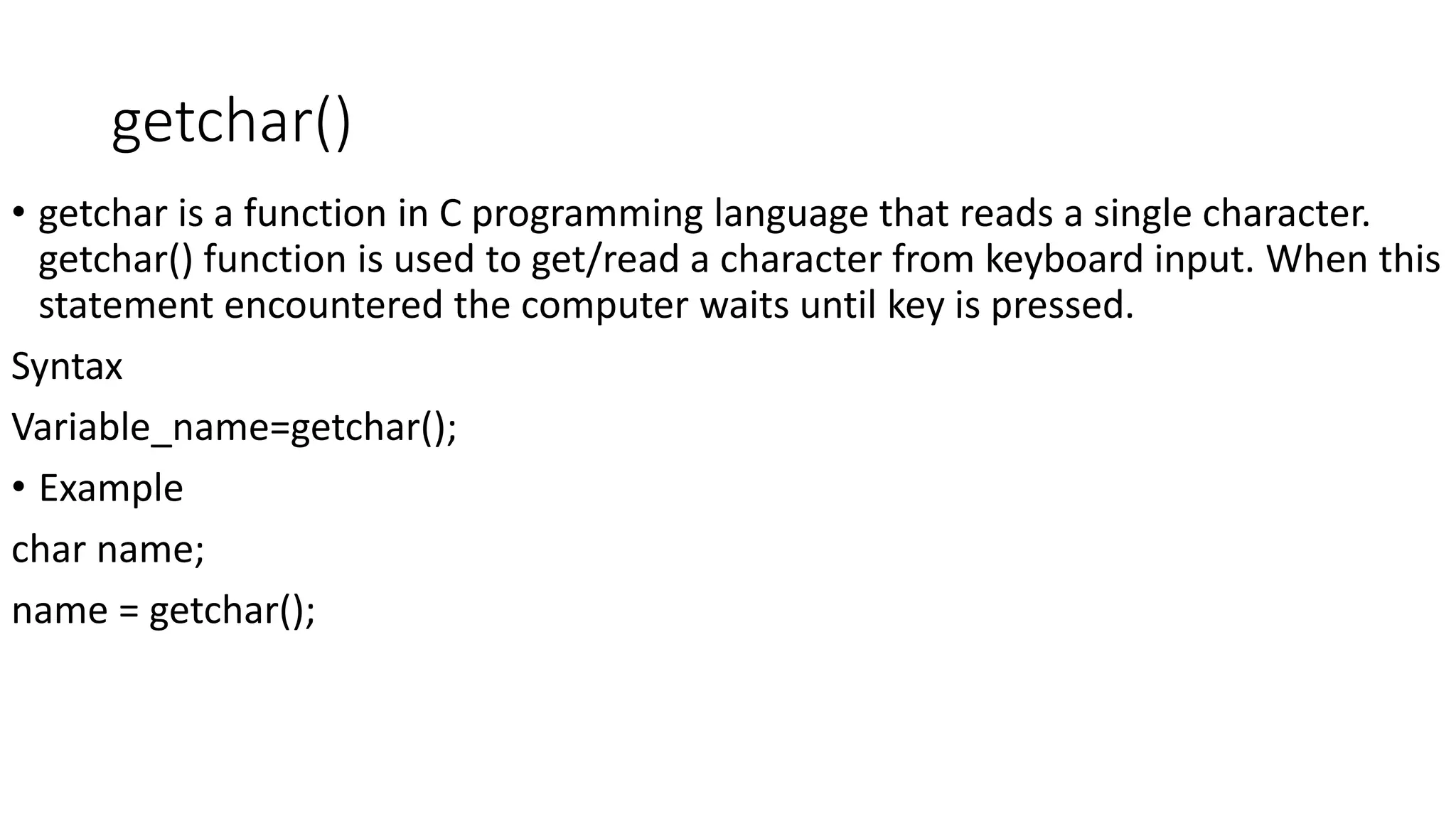 Input output statement in c ppt
