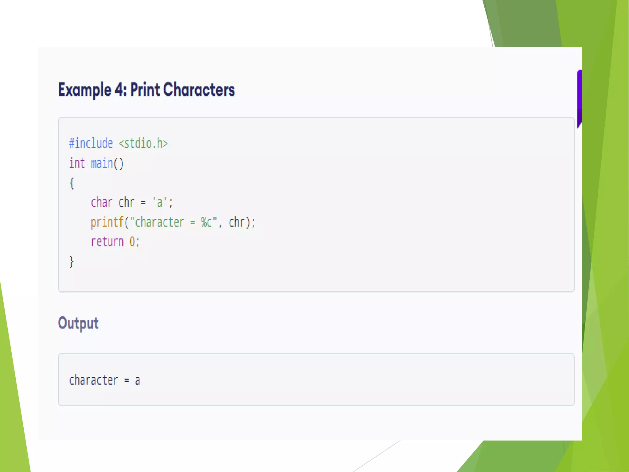 Input output statement